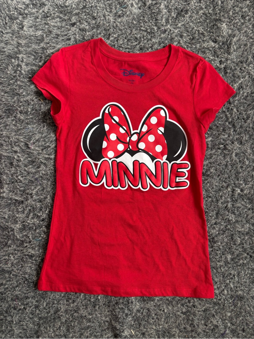 Disney Red Minnie Mouse Graphic Tee with Polka Dot Bow